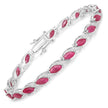 7.78 Carat Genuine Ruby and White Diamond 10K White Gold Bracelet - Bracelets - Custom Crafting Alliance, LLC