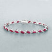7.78 Carat Genuine Ruby and White Diamond 10K White Gold Bracelet - Bracelets - Custom Crafting Alliance, LLC