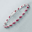 7.78 Carat Genuine Ruby and White Diamond 10K White Gold Bracelet - Bracelets - Custom Crafting Alliance, LLC
