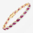 7.78 Carat Genuine Ruby and White Diamond 10K Yellow Gold Bracelet - Bracelets - Custom Crafting Alliance, LLC