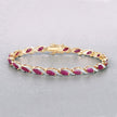 7.78 Carat Genuine Ruby and White Diamond 10K Yellow Gold Bracelet - Bracelets - Custom Crafting Alliance, LLC