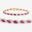 7.78 Carat Genuine Ruby and White Diamond 10K Yellow Gold Bracelet - Bracelets - Custom Crafting Alliance, LLC