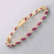 7.78 Carat Genuine Ruby and White Diamond 10K Yellow Gold Bracelet - Bracelets - Custom Crafting Alliance, LLC