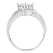 10K White Gold 1/3 Cttw Princess and Baguette Cut Diamond Bypass Style Cocktail Ring (I-J Color, I1-I2 Clarity) - Size 4