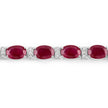 11.67 Carat Genuine Ruby and White Diamond 14K White Gold Bracelet