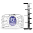 3.55 Carat Genuine Tanzanite .925 Sterling Silver Ring