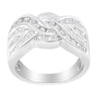 10K White Gold Diamond Bypass Ring (1 Cttw, H-I Color, I1-I2 Clarity) - Size 6-3/4