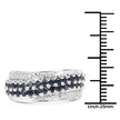 1.21 Carat Genuine Blue Sapphire and White Diamond .925 Sterling Silver Ring