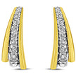 10K Yellow Gold Plated .925 Sterling Silver 0.50 Cttw Round Diamond Graduated Huggie Earrings (I-J Color, I2-I3 Clarity)