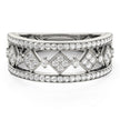 Diamond Studded Square Motif Ring in 14k White Gold (1/2 cttw)