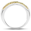 0.43 Carat Genuine Green Diamond and Yellow Diamond .925 Sterling Silver Ring