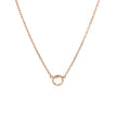 14k Rose Gold 17 inch Necklace with Round White Topaz