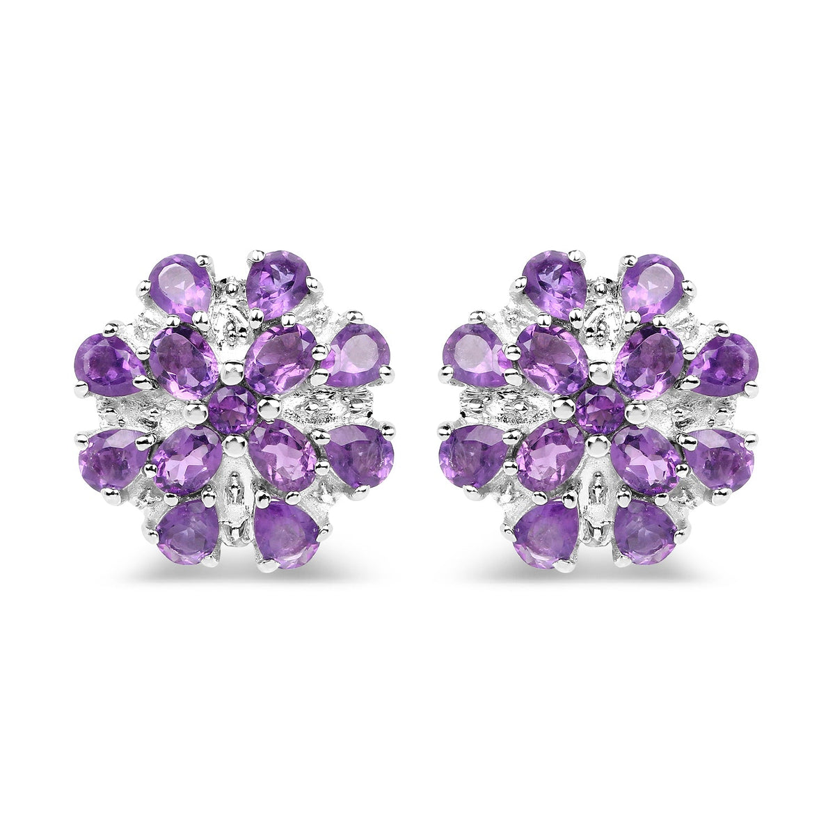 3.80 Carat Genuine Amethyst .925 Sterling Silver Earrings