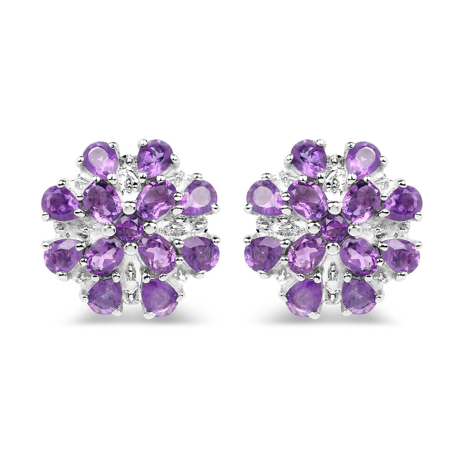 3.80 Carat Genuine Amethyst .925 Sterling Silver Earrings
