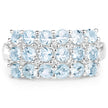 2.29 Carat Genuine Blue Topaz & White Topaz .925 Sterling Silver Ring