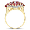 6.49 Carat Glass Filled Ruby and White Topaz .925 Sterling Silver Ring