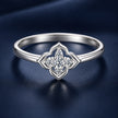 925 Sterling Silver White Gold Plated Moissanite Size 6 Ring for Women