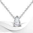 14K White Gold 1/2 Cttw Lab Grown Pear Shape Solitaire Diamond Pendent 18