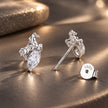 925 Sterling Silver White Gold Plated 1.2 x 0.7 cm Pavé CZ Earrings for Women
