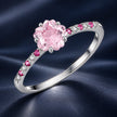 925 Sterling Silver White Gold Plated Pavé CZ 0.6cm Ring Size 6 for Women