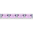 19.19 Carat Genuine Amethyst and Tanzanite .925 Sterling Silver Bracelet