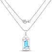 4.57 Carat Genuine Swiss Blue Topaz & White Topaz .925 Sterling Silver Pendant