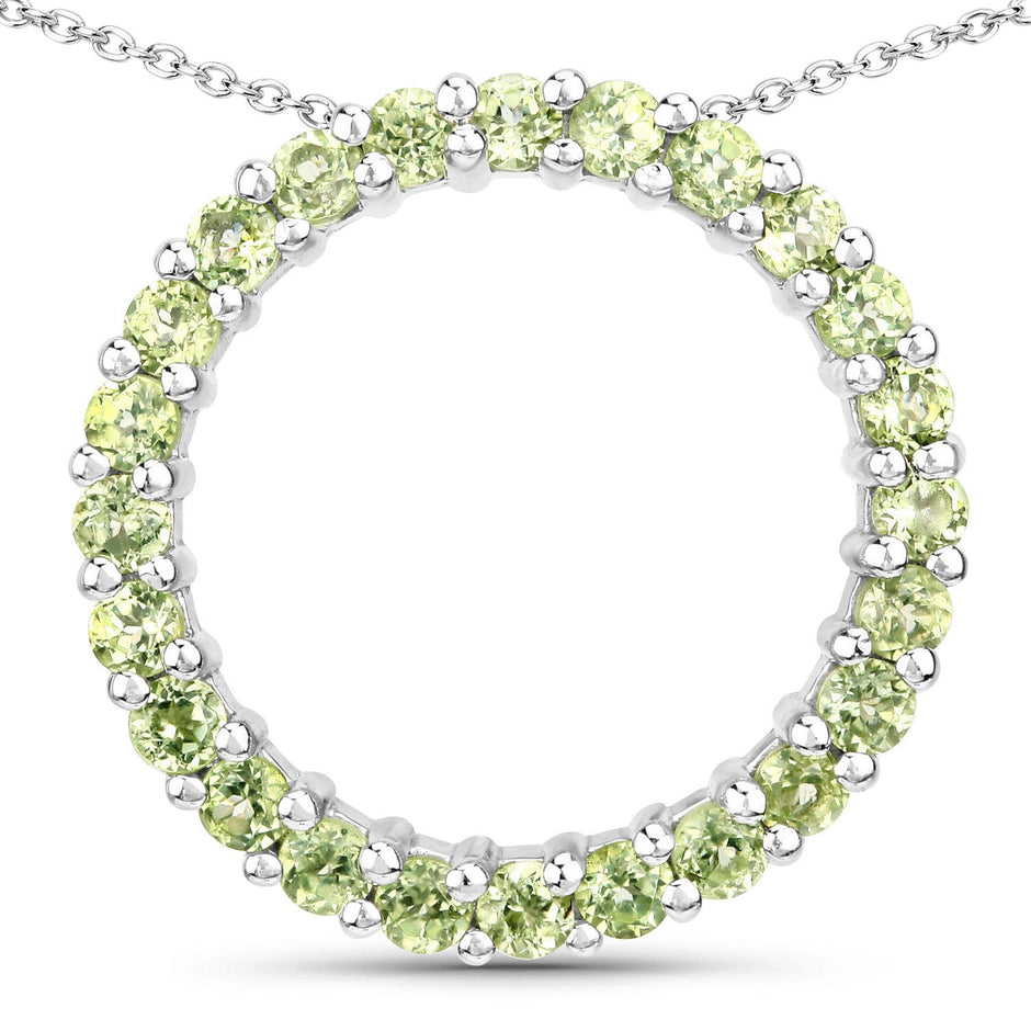 0.84 Carat Genuine Peridot .925 Sterling Silver Pendant