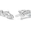 14K White Gold 4.0 Cttw Invisble Set Princess-Cut Diamond Wave Style Link Bracelet (H-I Color, SI2-I1 Clarity) - 7