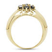 14K Yellow Gold Plated 0.98 Carat Genuine Black Diamond .925 Sterling Silver Ring