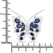 2.94 Carat Genuine Blue Sapphire and White Zircon .925 Sterling Silver Necklace