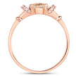 0.75 Carat Genuine Morganite and White Diamond 14K Rose Gold Ring