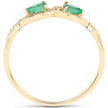 0.35 Carat Genuine Zambian Emerald and White Diamond 14K Yellow Gold Ring