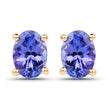 1.24 Carat Genuine Tanzanite 14K Yellow Gold Earrings