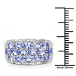 2.76 Carat Genuine Tanzanite and White Topaz .925 Sterling Silver Ring