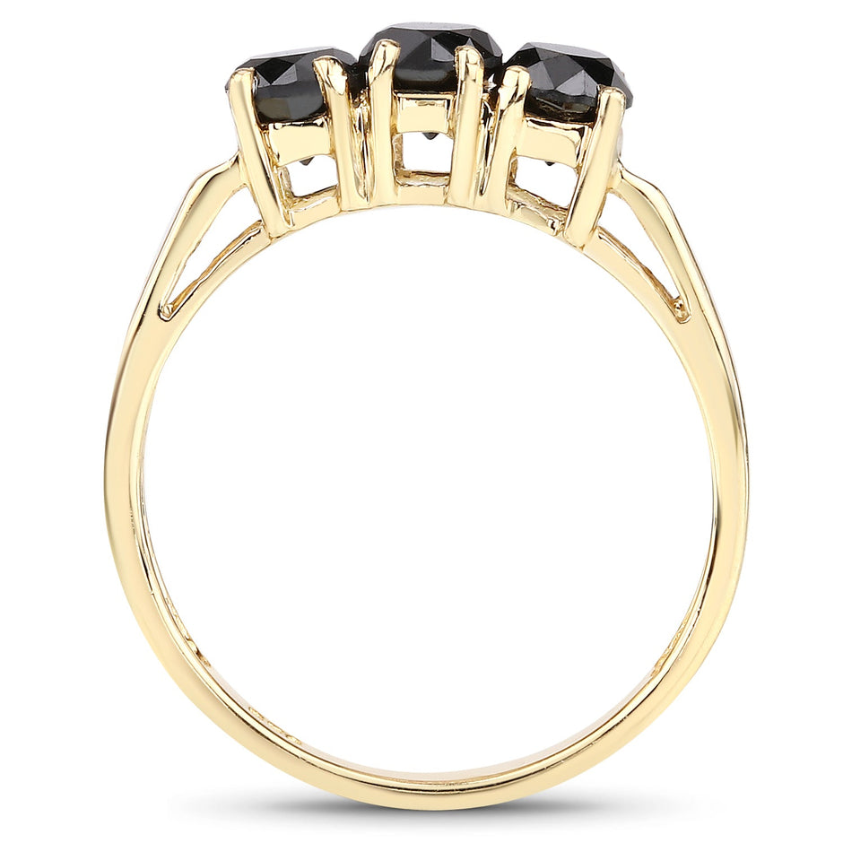 0.99 Carat Genuine Black Diamond .925 Sterling Silver Ring