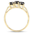0.99 Carat Genuine Black Diamond .925 Sterling Silver Ring