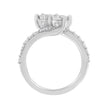 10K White Gold Two-Stone Miracle-Set Diamond Bypass Ring (1 Cttw, H-I Color, I1-I2 Clarity) - Size 6
