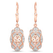 1.04 Carat Genuine Morganite and White Topaz .925 Sterling Silver Earrings