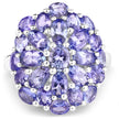 7.08 Carat Genuine Tanzanite .925 Sterling Silver Ring