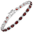 11.22 Carat Genuine Garnet .925 Sterling Silver Bracelet