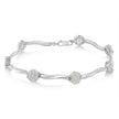 .925 Sterling Silver 1.0 cttw Miracle-Set Diamond 7 Stone Floral Cluster Link Bracelet (I-J Color, I3 Clarity) -7
