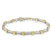 Two-Tone 10K Yellow Gold over .925 Sterling Silver 1.0 Cttw Diamond Channel Set Tapered & X-Link 7