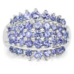 2.35 Carat Genuine Tanzanite .925 Sterling Silver Ring
