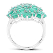 5.88 Carat Genuine Emerald .925 Sterling Silver Ring