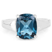3.50 Carat Genuine London Blue Topaz .925 Sterling Silver Ring
