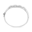 14K White Gold 3 1/3 Cttw Invisible Set Princess-Cut Diamond Wave Bangle Bracelet (H-I Color, SI1-SI2 Clarity) - Size 7