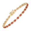 7.00 Carat Genuine Orange Sapphire 14K Yellow Gold Bracelet