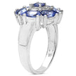 2.58 Carat Genuine Tanzanite & White Topaz .925 Sterling Silver Ring