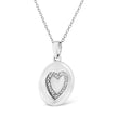.925 Sterling Silver Prong-Set Diamond Accent Heart Emblemed 18