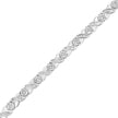 .925 Sterling Silver 1.0 Cttw Round-Brilliant and Baguette Cut Diamond Miracle-Set X-Link 7